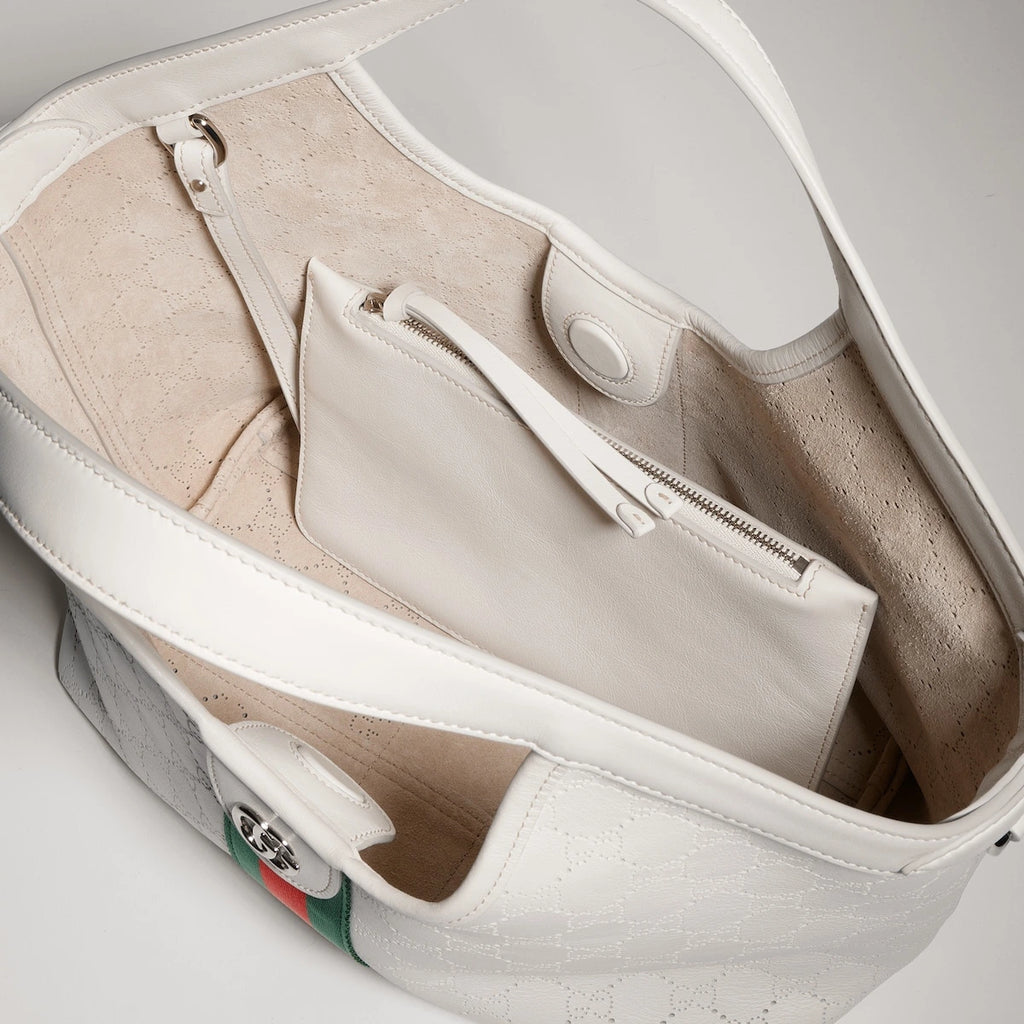 Gucci Giglio Small Tote Bag White