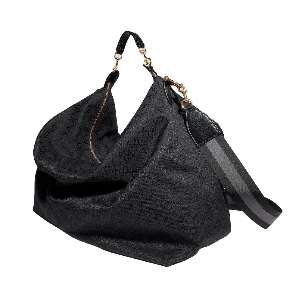 Gucci Brera Large Crossbody Bag GG Canvas Black