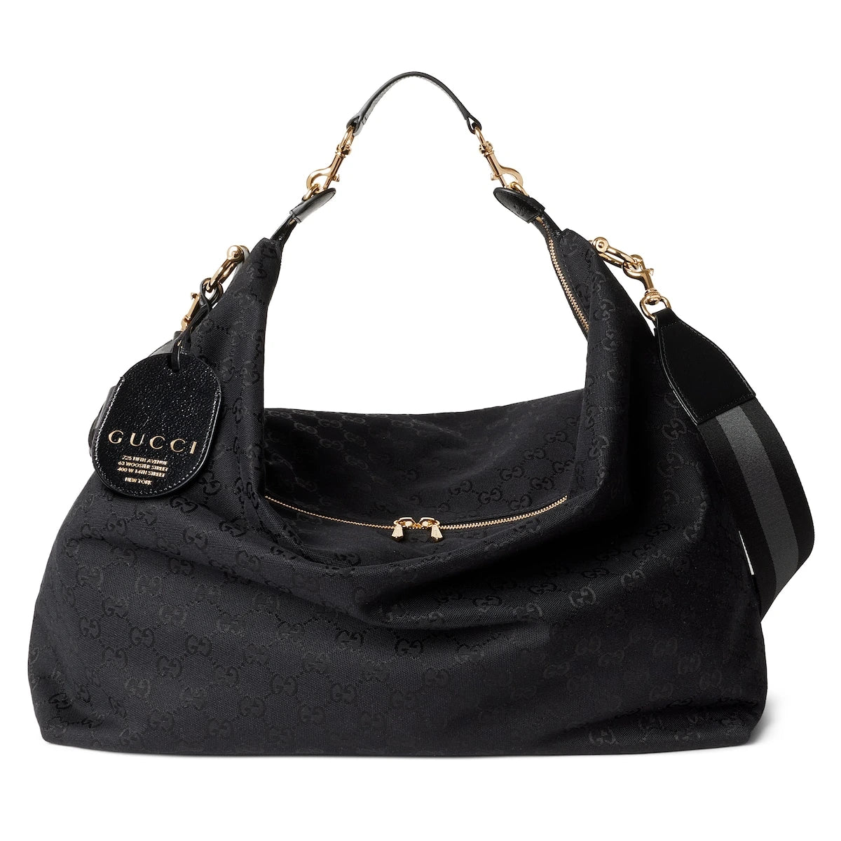 Gucci Brera Large Crossbody Bag GG Canvas Black