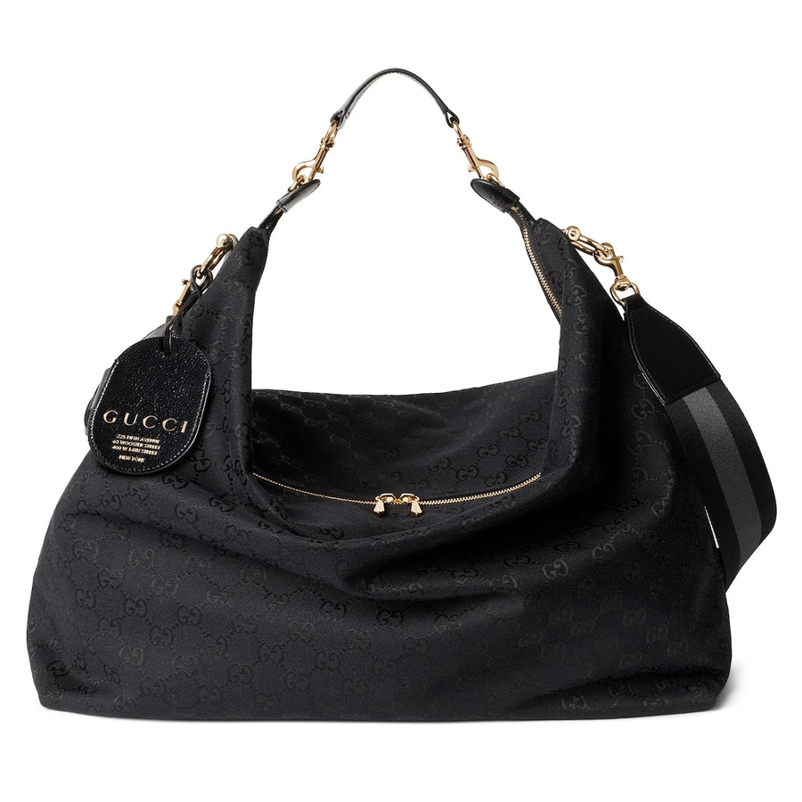 Gucci Brera Large Crossbody Bag GG Canvas Black