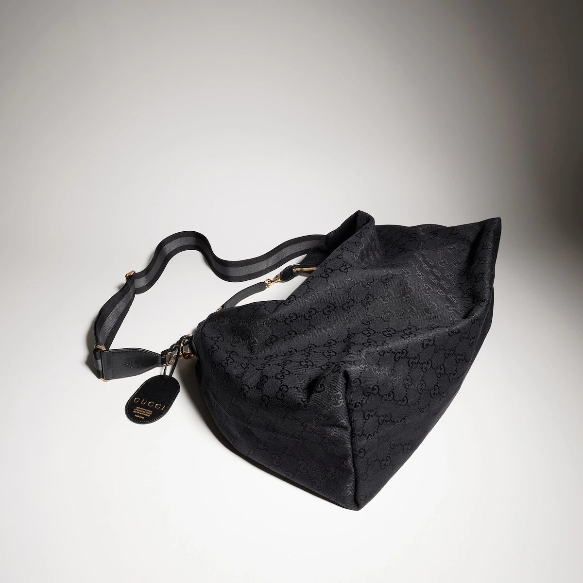 Gucci Brera Large Crossbody Bag GG Canvas Black