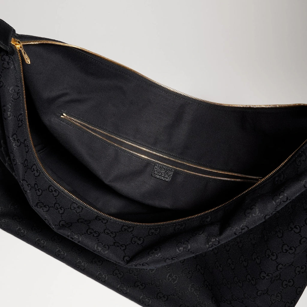 Gucci Brera Large Crossbody Bag GG Canvas Black