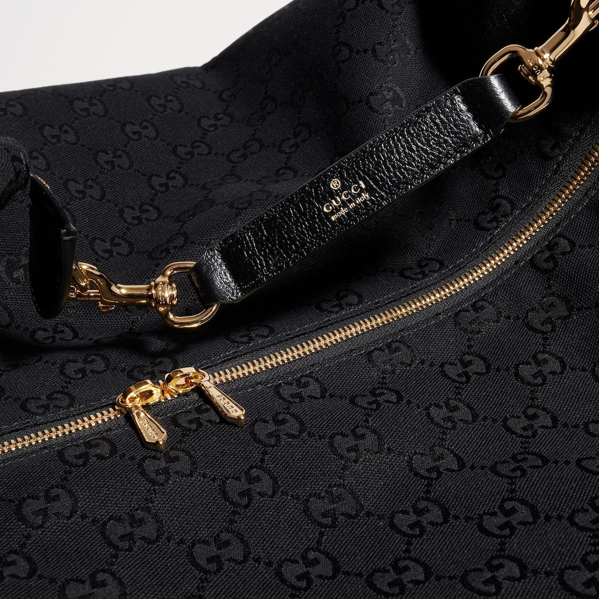 Gucci Brera Large Crossbody Bag GG Canvas Black