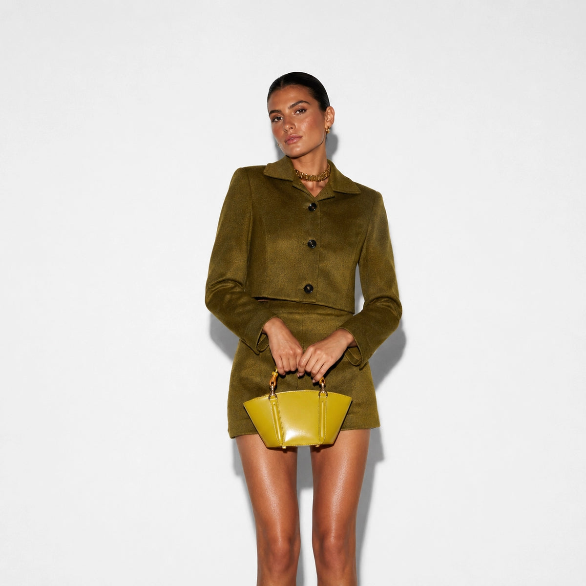 Gucci Mini bamboo top handle tote Green