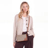 Gucci GG Emblem Wallet With Leather Strap Beige