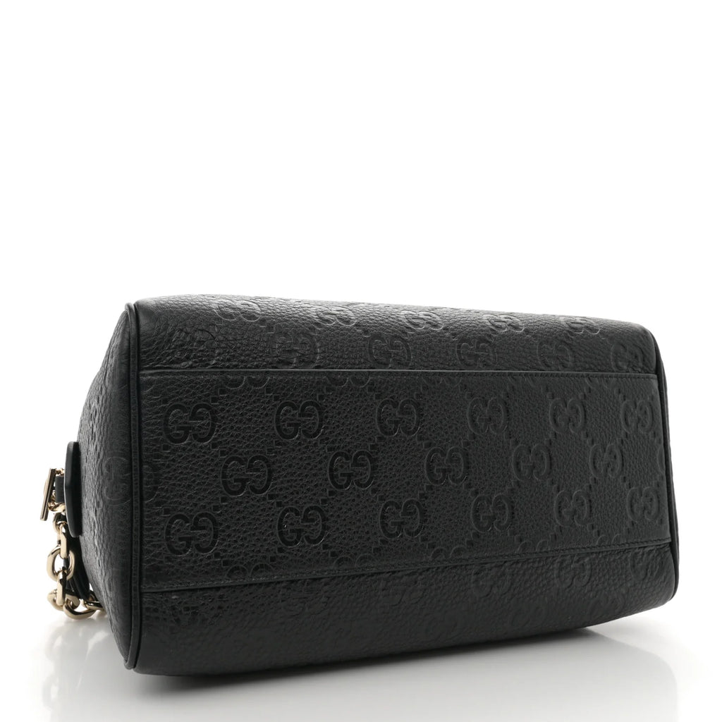 Gucci GG Emblem Medium Boston Bag Black