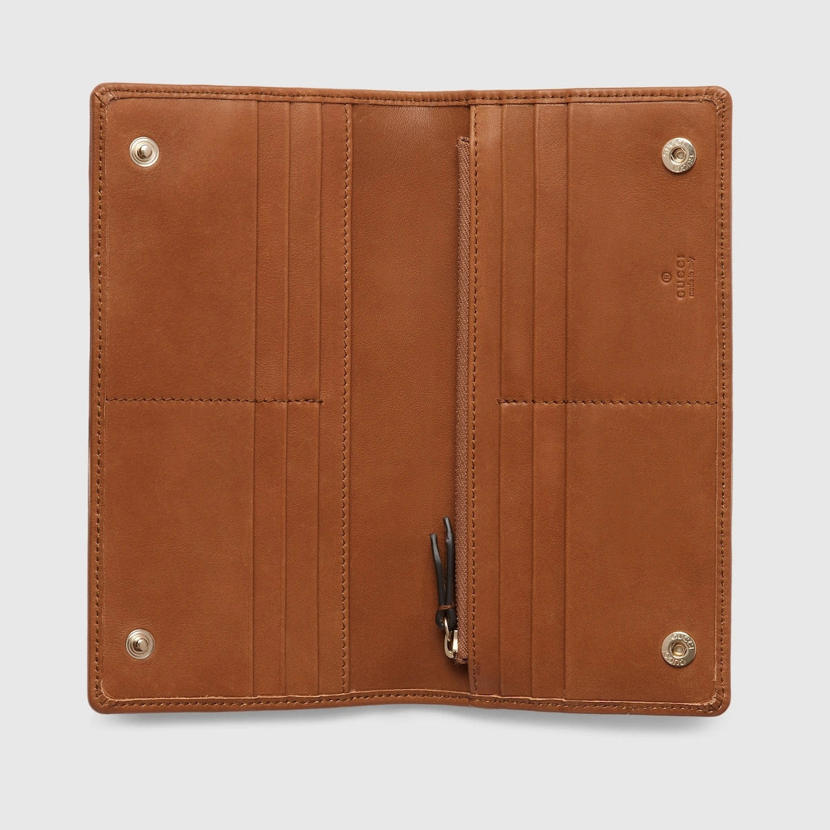 Gucci GG Emblem Wallet With Leather Strap Beige