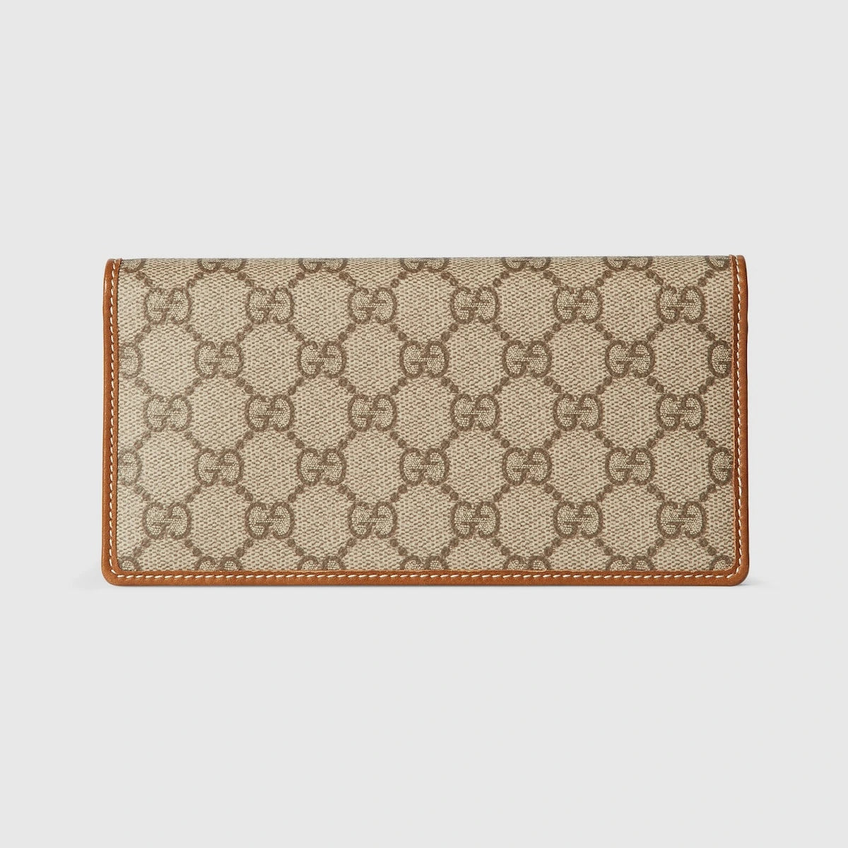 Gucci GG Emblem Wallet With Leather Strap Beige