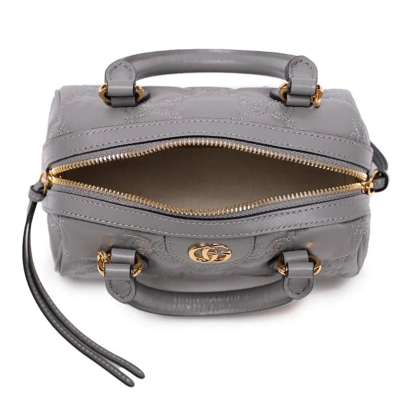 Gucci Grey Stitched Leather Matelassè Mini Bag