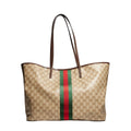 Gucci Tribeca Large Tote Bag Beige Ebony GG Canvas