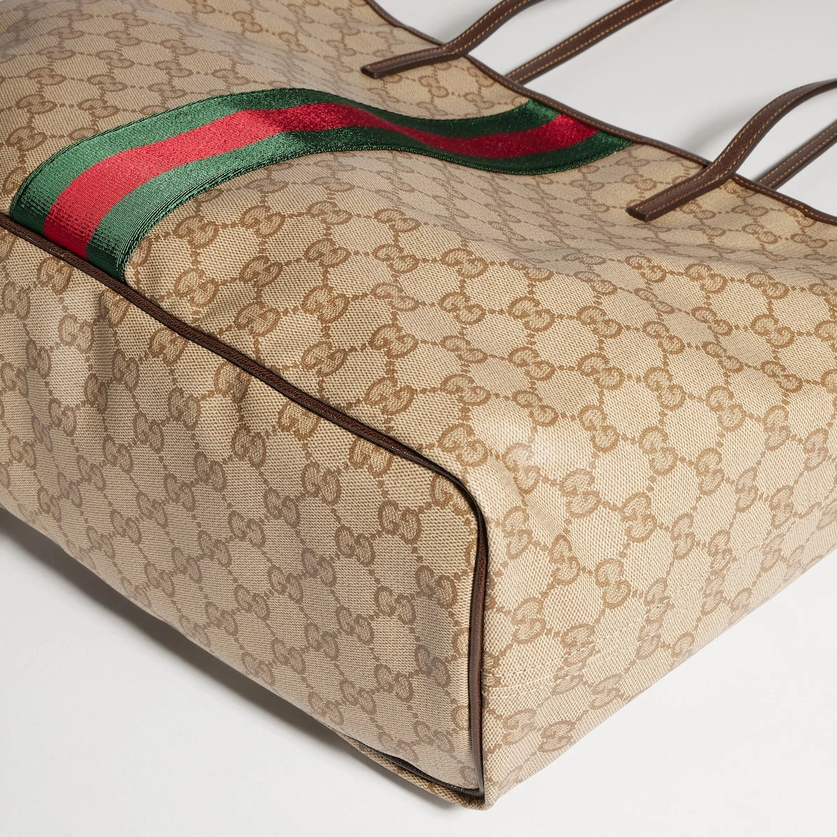 Gucci Tribeca Large Tote Bag Beige Ebony GG Canvas