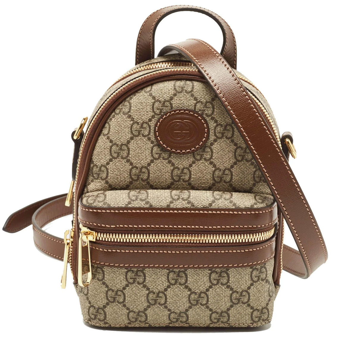 Gucci Beige Supreme Canvas Multi-Function Interlocking Shoulder Bag