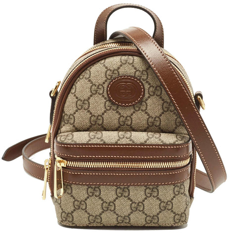 Gucci Beige Supreme Canvas Multi-Function Interlocking Shoulder Bag