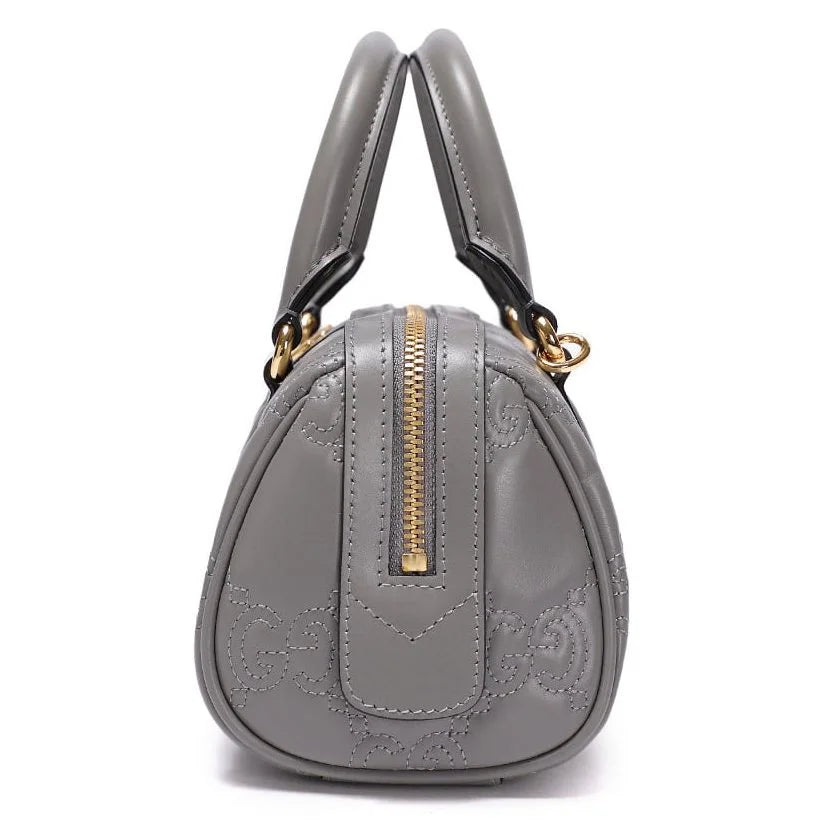 Gucci Grey Stitched Leather Matelassè Mini Bag