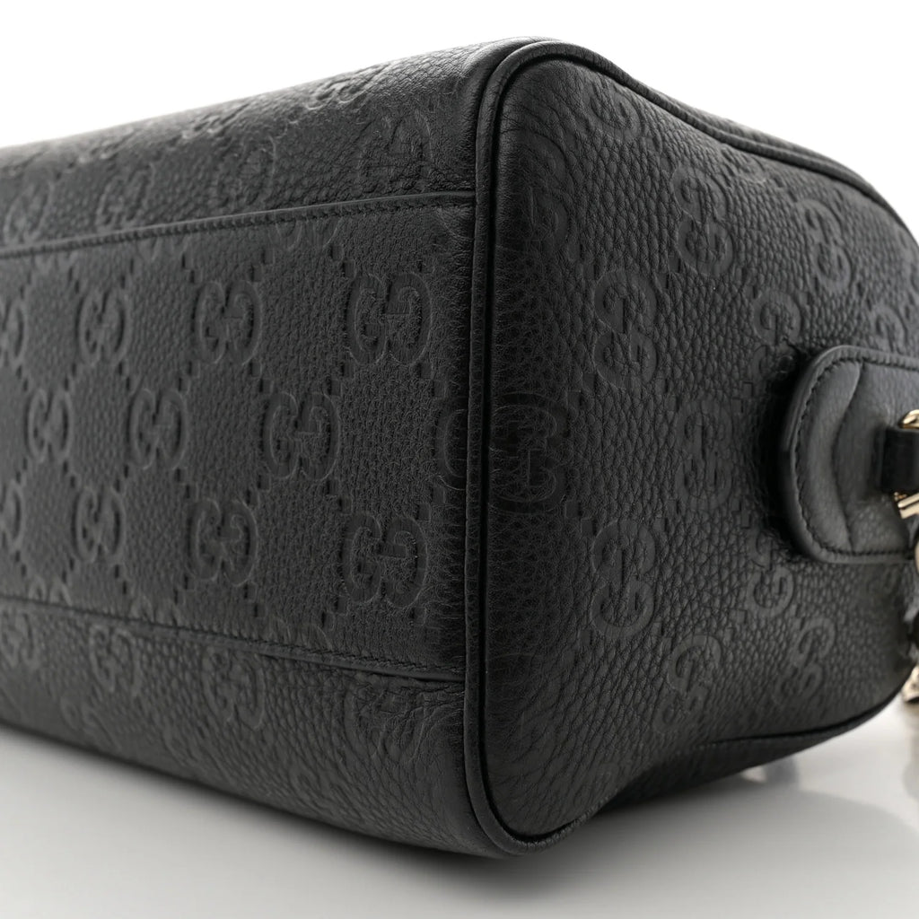 Gucci GG Emblem Medium Boston Bag Black