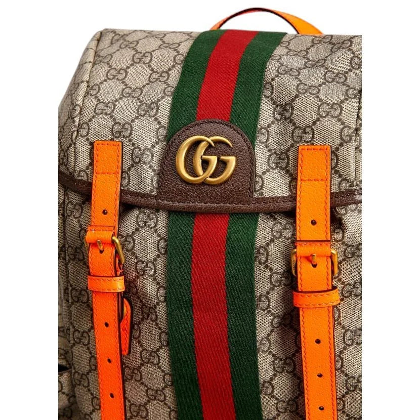 Gucci leather-trimmed backpack