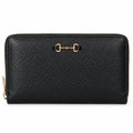 Gucci round zipper leather long wallet