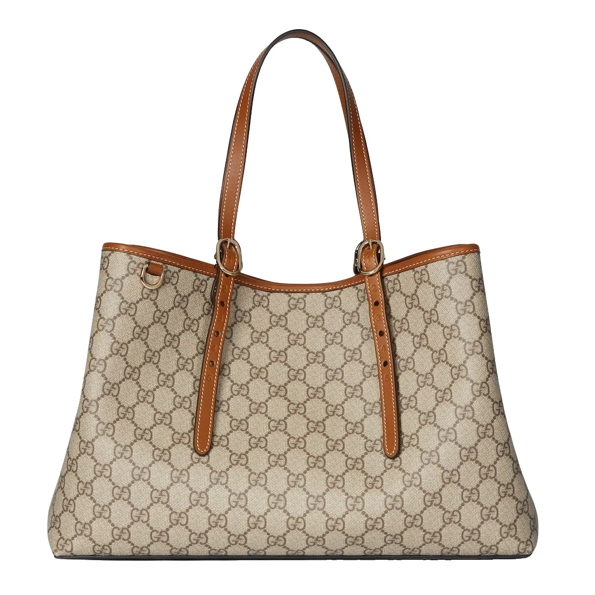 Gucci GG Emblem Large Tote Bag Beige Ebony GG