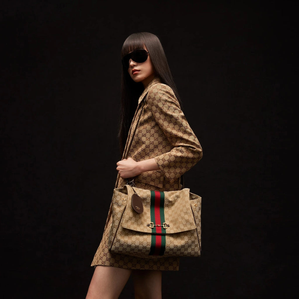 Gucci Paparazzo Large Top Handle Bag Beige