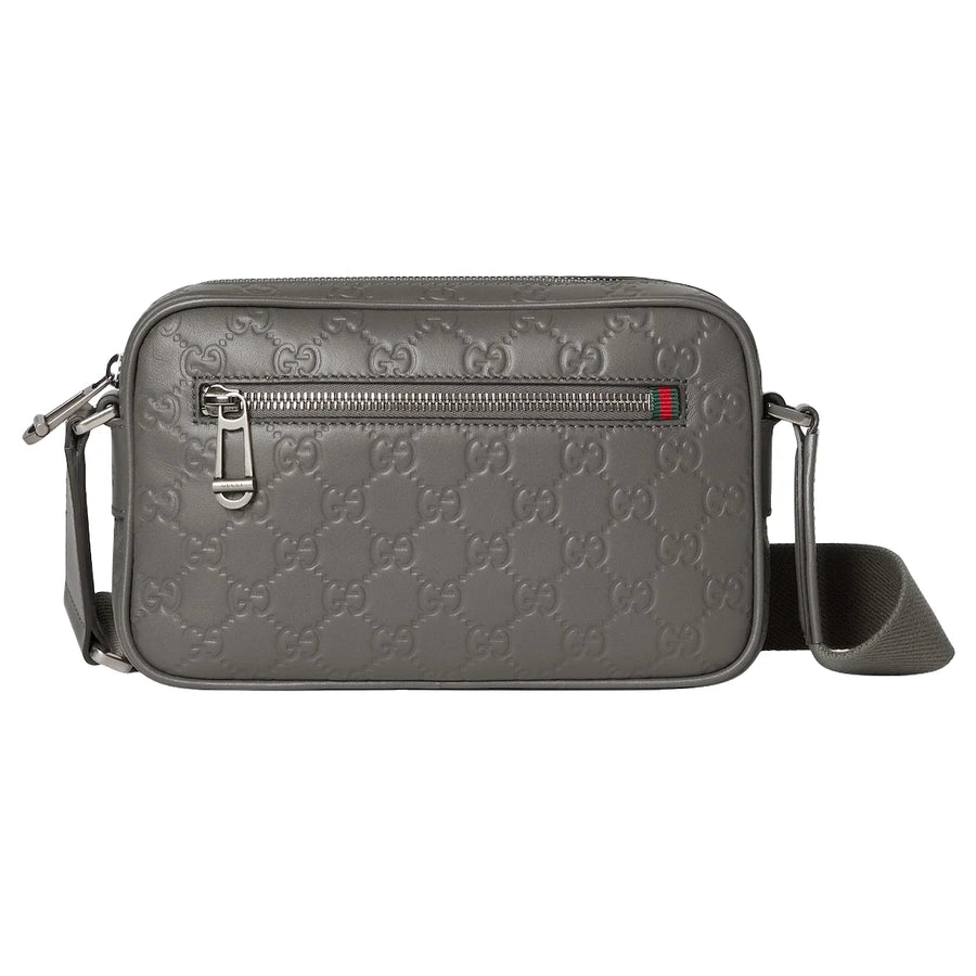 Gucci GG Emblem Small Crossbody Bag Grey