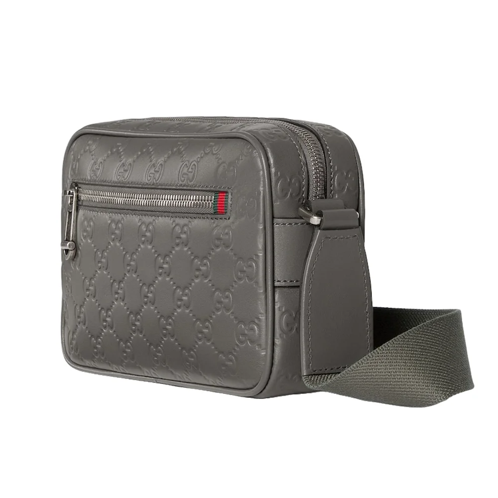 Gucci GG Emblem Small Crossbody Bag Grey