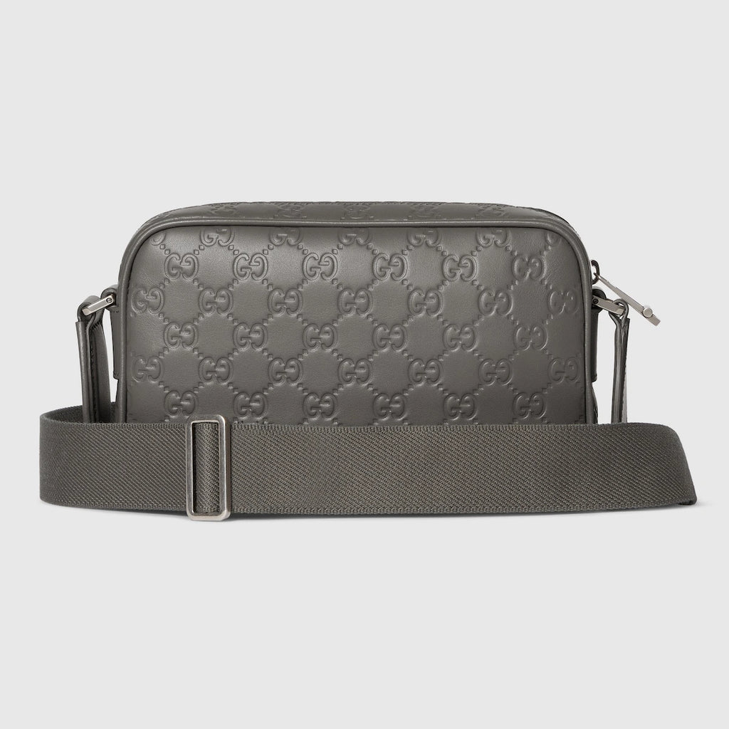 Gucci GG Emblem Small Crossbody Bag Grey