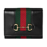 Gucci Horsebit Web Small Tri-Fold Wallet Black