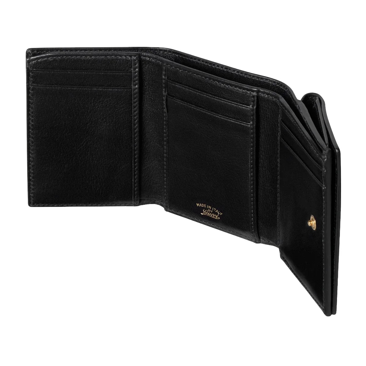 Gucci Horsebit Web Small Tri-Fold Wallet Black