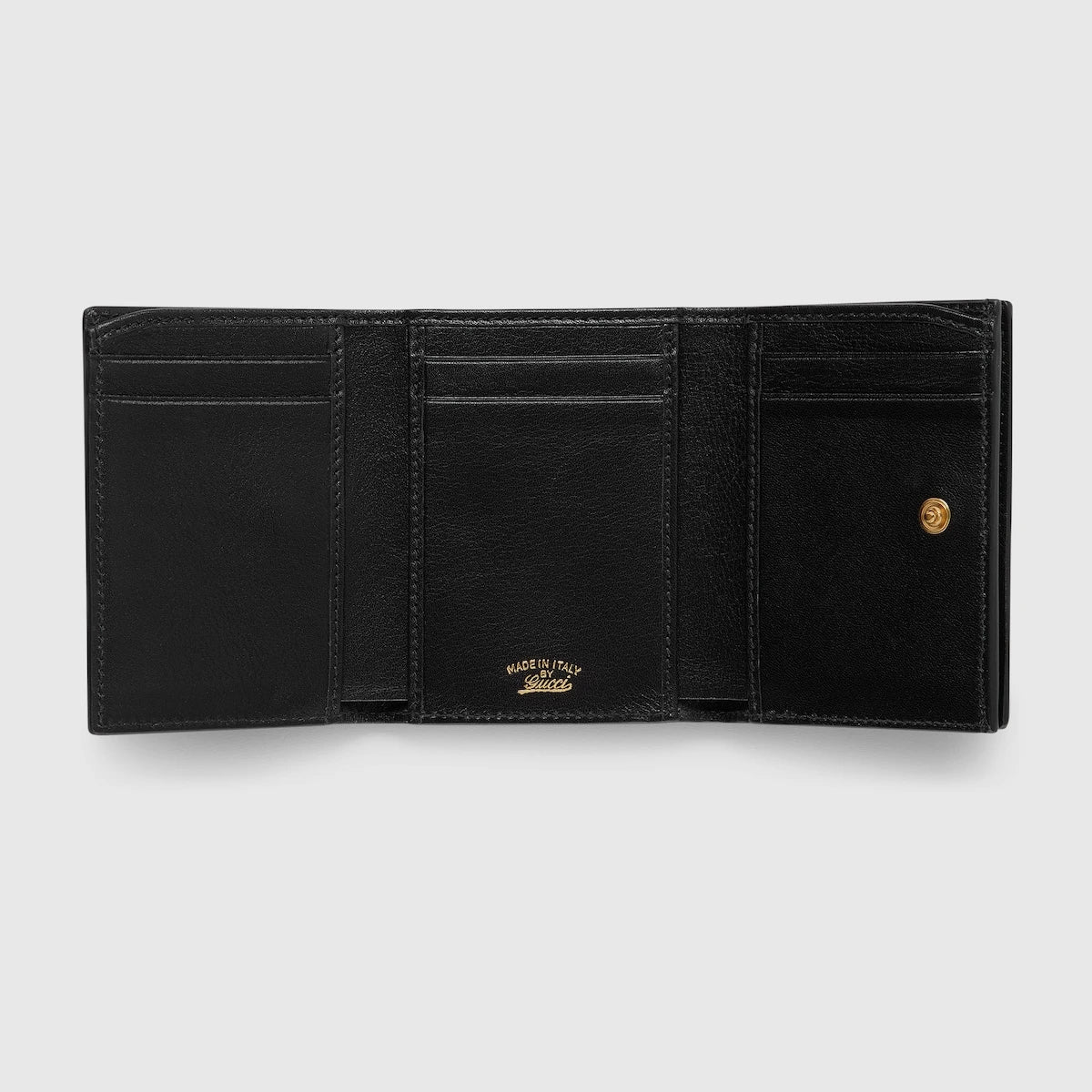 Gucci Horsebit Web Small Tri-Fold Wallet Black