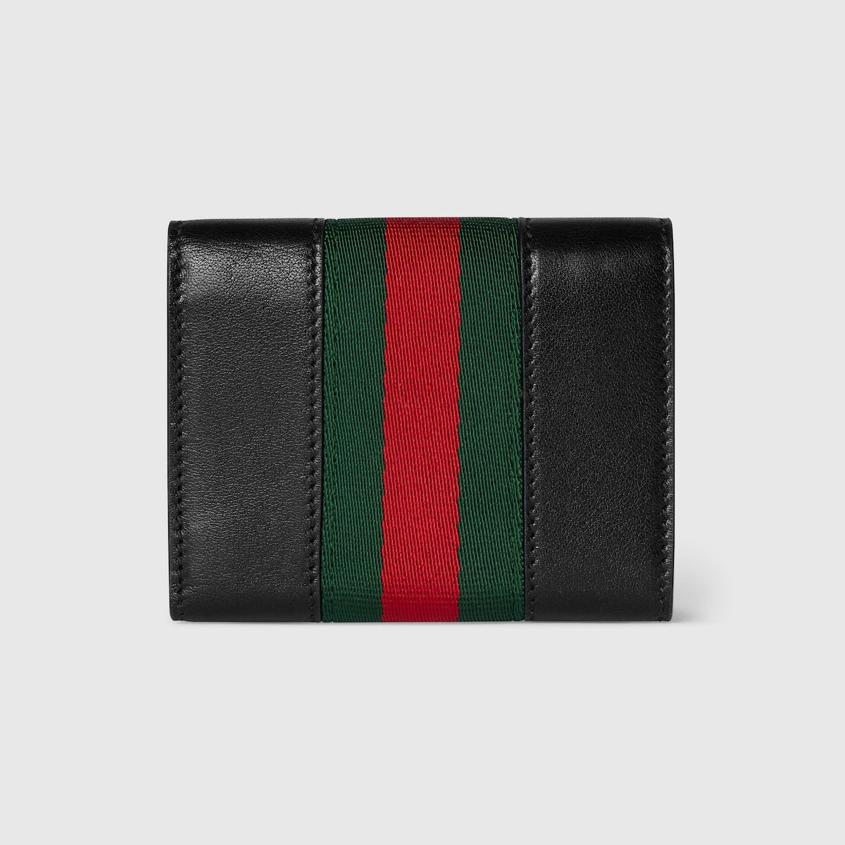 Gucci Horsebit Web Small Tri-Fold Wallet Black