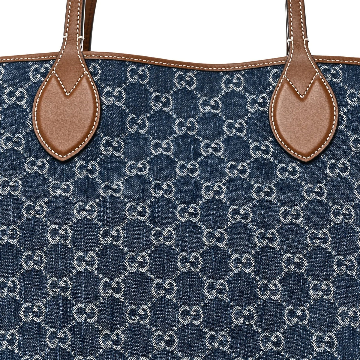 Gucci Small GG Denim Tote Bag Blue