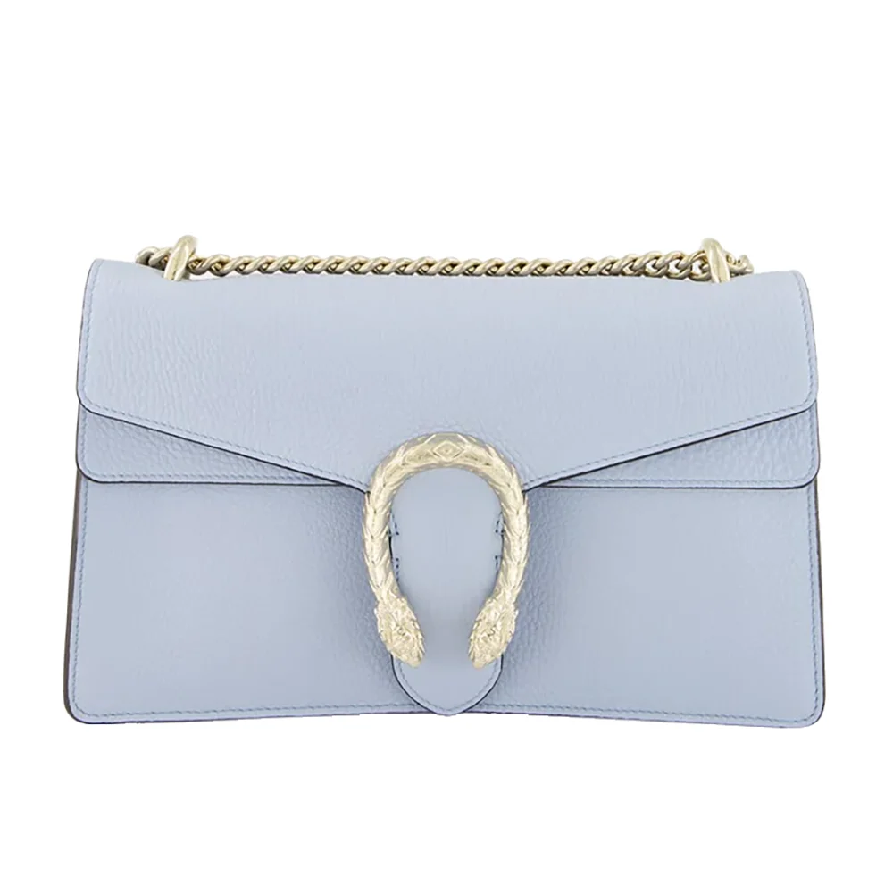 Gucci Leather Medium Dionysus Shoulder Bag Light Blue