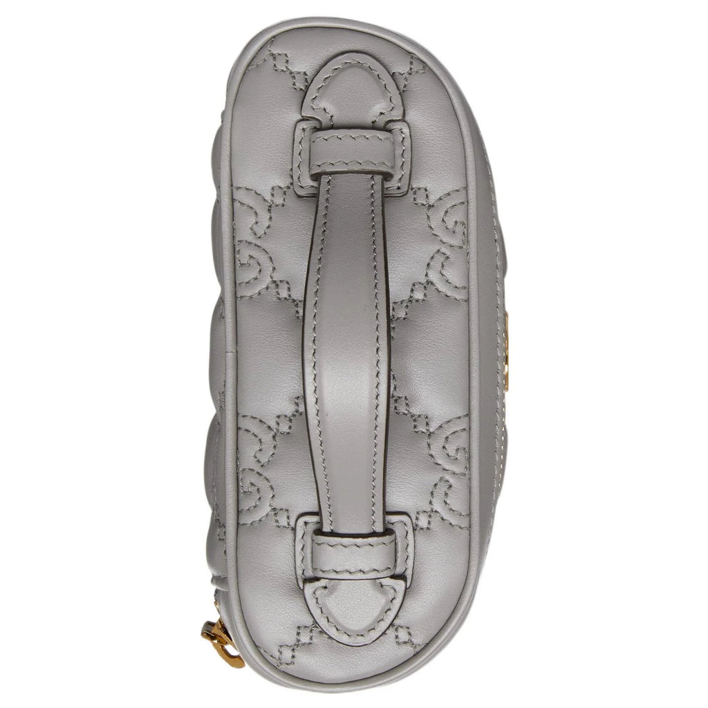 Gucci Grey Matelasse Leather Mini Top Handle Bag