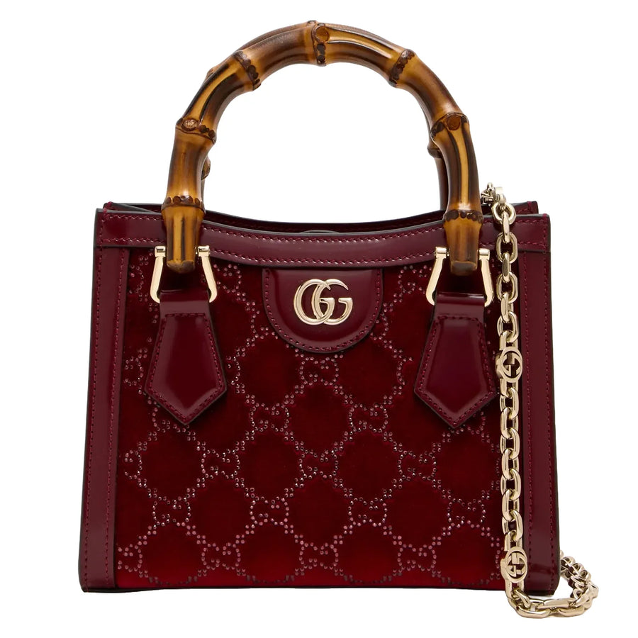 Gucci Diana Small Tote Bag Burgundy