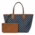 Gucci Medium GG Denim Tote Bag Blue