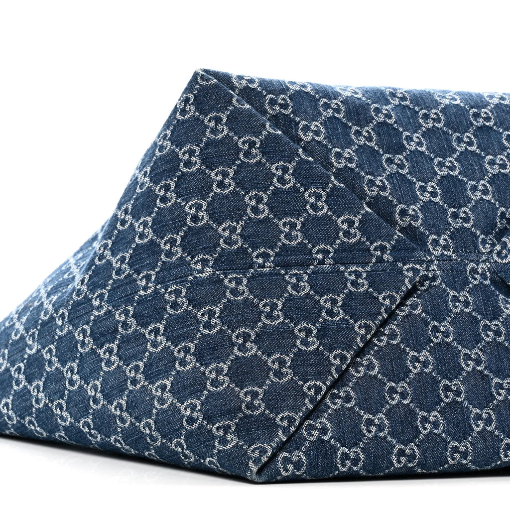 Gucci Small GG Denim Tote Bag Blue