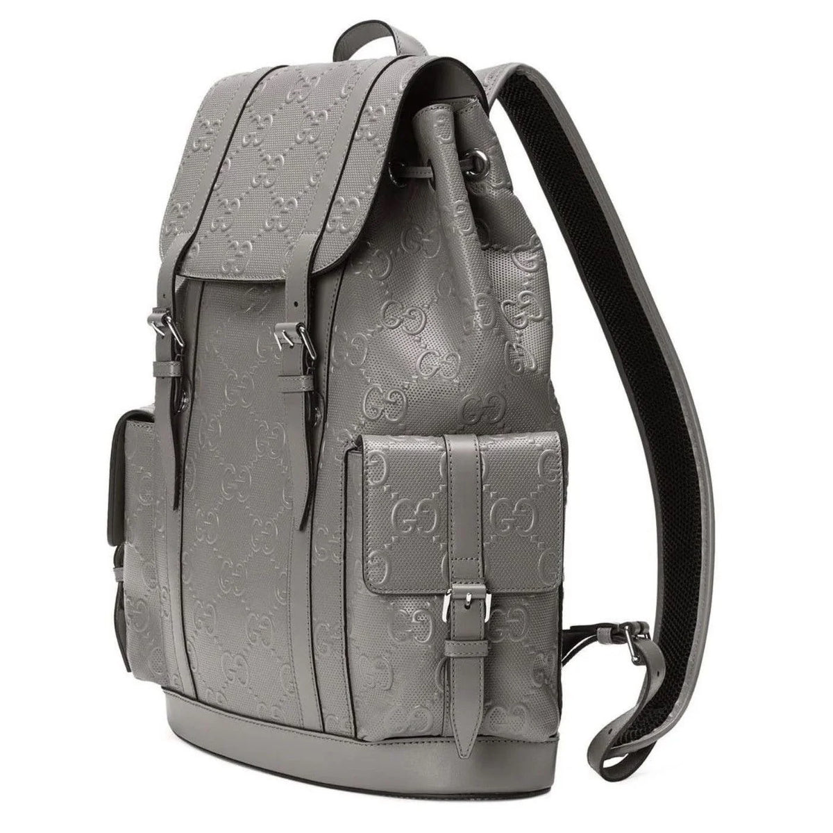 Gucci Leather Logo Embossed Backpack