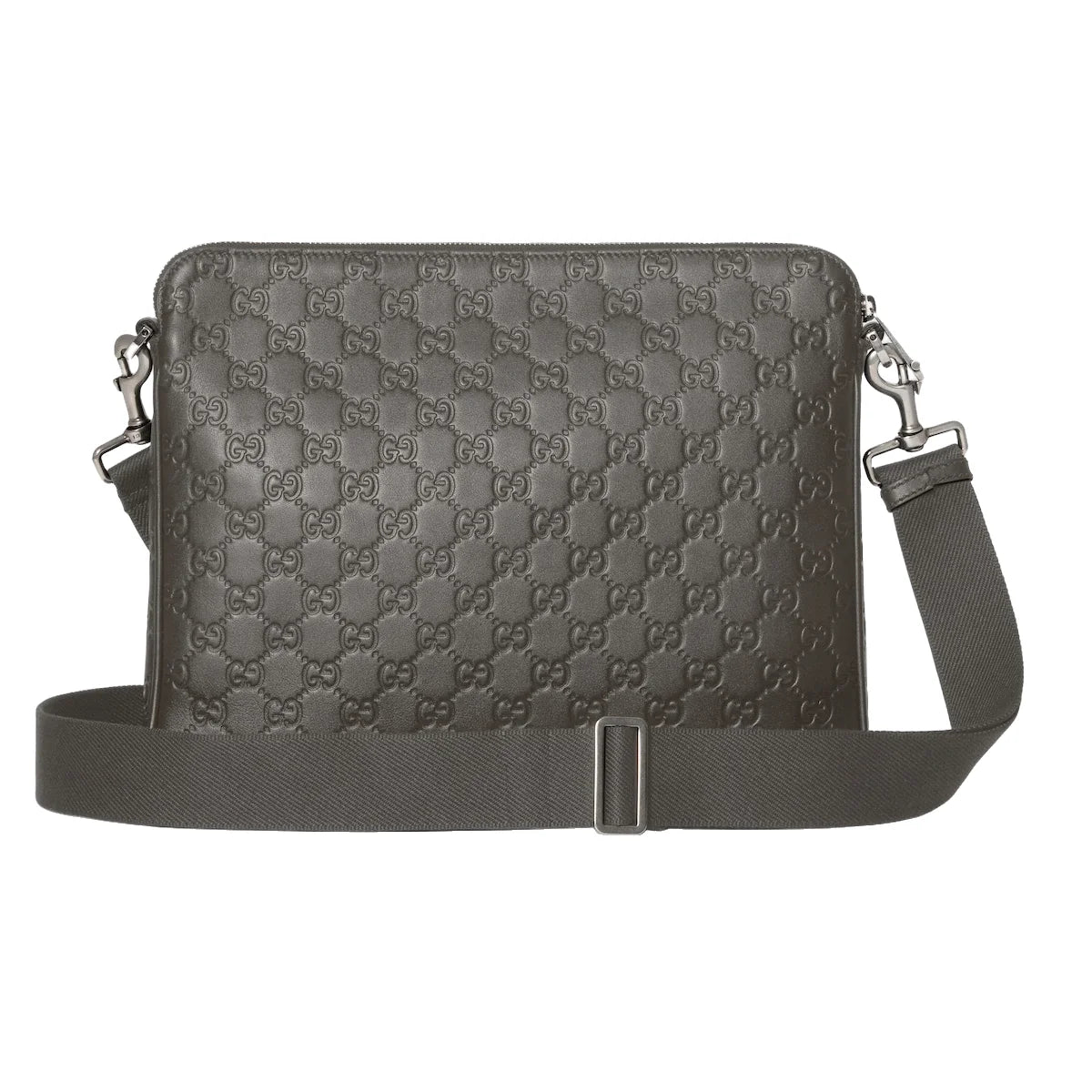 Gucci GG Emblem Medium Crossbody Bag Grey