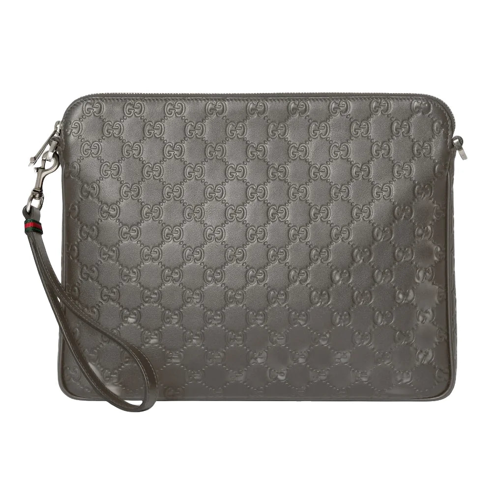 Gucci GG Emblem Medium Crossbody Bag Grey
