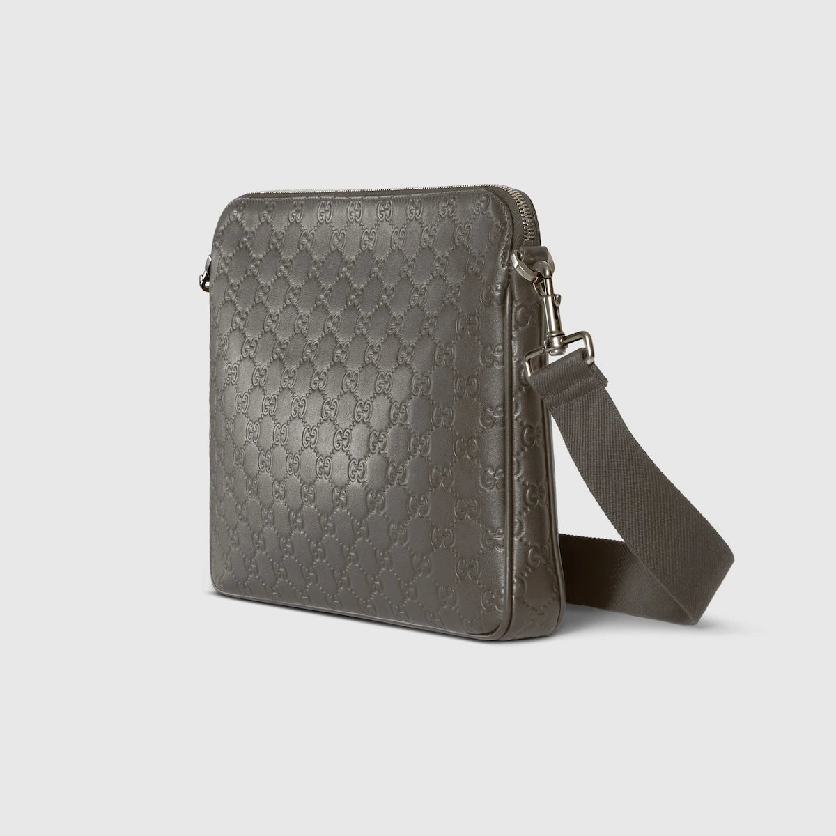 Gucci GG Emblem Medium Crossbody Bag Grey