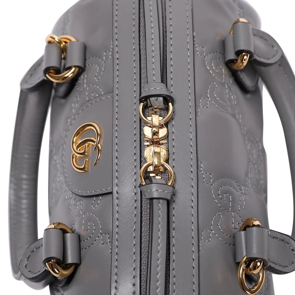 Gucci Grey Stitched Leather Matelassè Mini Bag