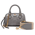 Gucci Grey Stitched Leather Matelassè Mini Bag