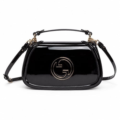 Gucci Blondie Patent Leather Shoulder Bag Black