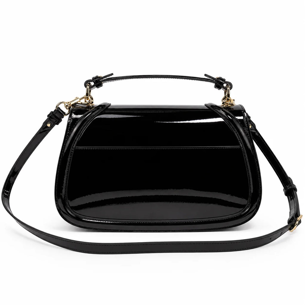 Gucci Blondie Patent Leather Shoulder Bag Black