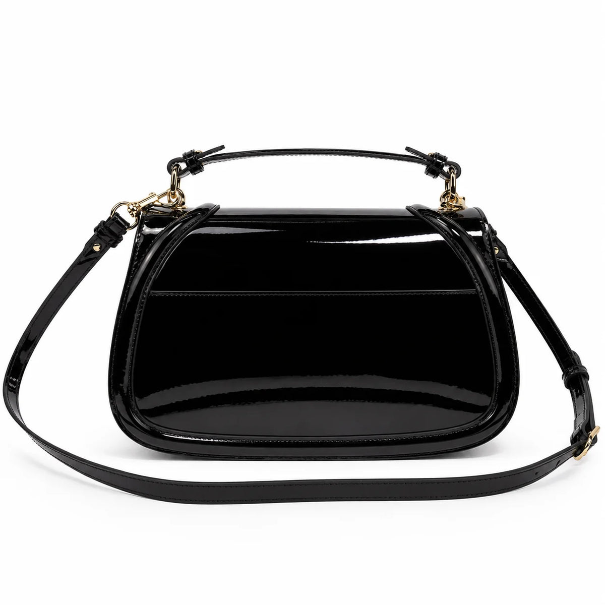Gucci Blondie Patent Leather Shoulder Bag Black
