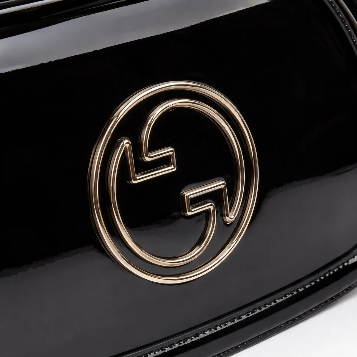 Gucci Blondie Patent Leather Shoulder Bag Black