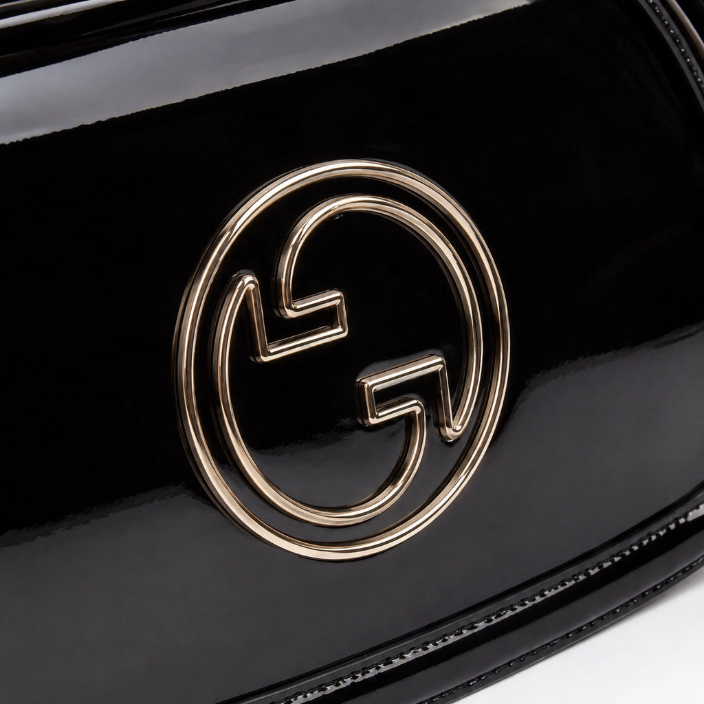 Gucci Blondie Patent Leather Shoulder Bag Black