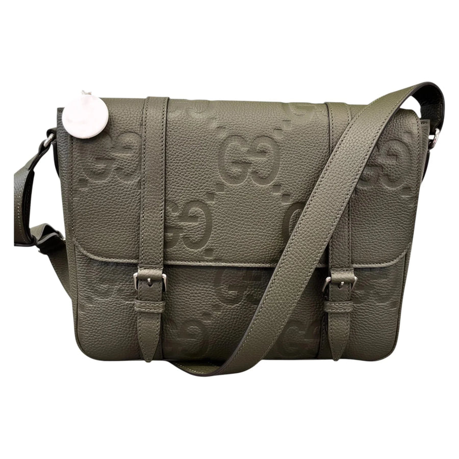 Gucci Jumbo GG Leather Crossbody Green