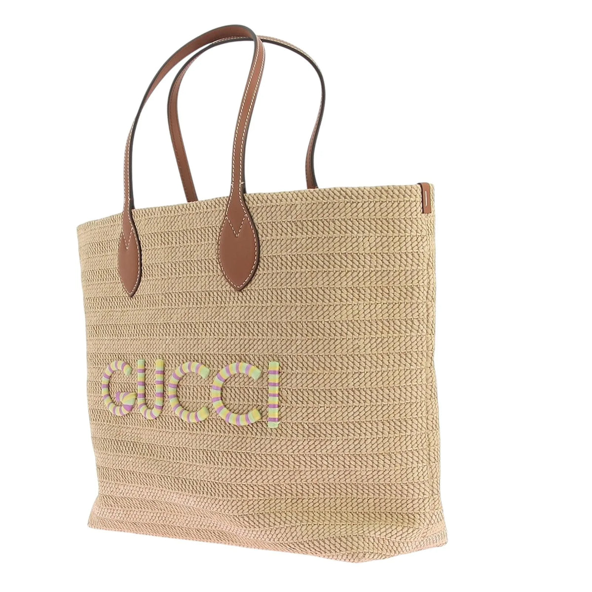 Gucci Small straw-effect tote