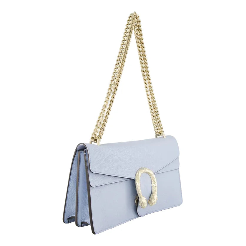 Gucci Leather Medium Dionysus Shoulder Bag Light Blue